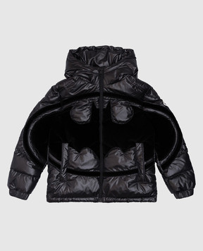 Moncler ENFANT Children's black Solander down jacket with a logo patch J29541A00111595ZJ810