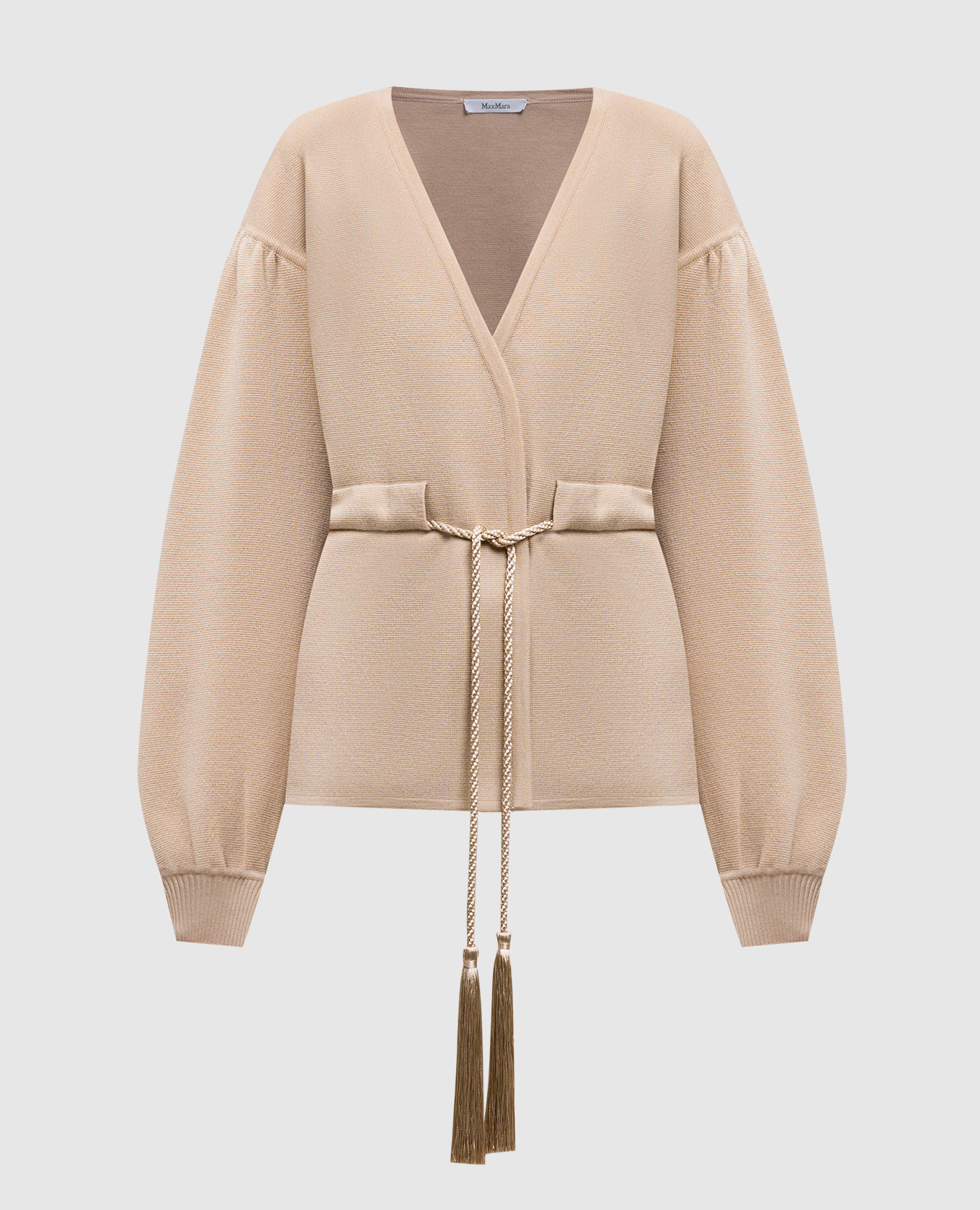 

TIBERIO beige cardigan made of wool with a smell Max Mara