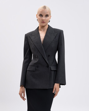 Givenchy Gray double-breasted wool jacket BW30KW14FU