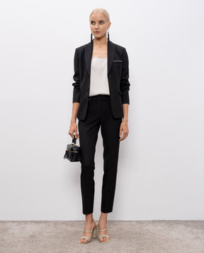 Peserico Gray pants with brand patch P0484601934