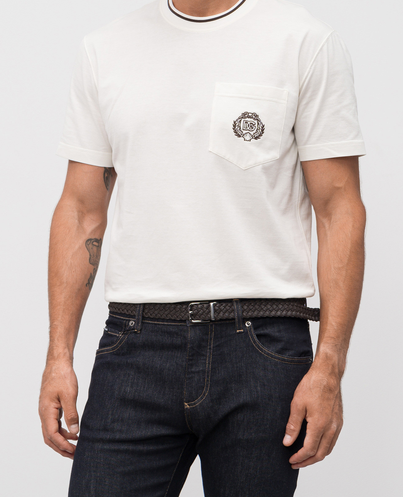 

Brown leather braided belt Dolce&Gabbana