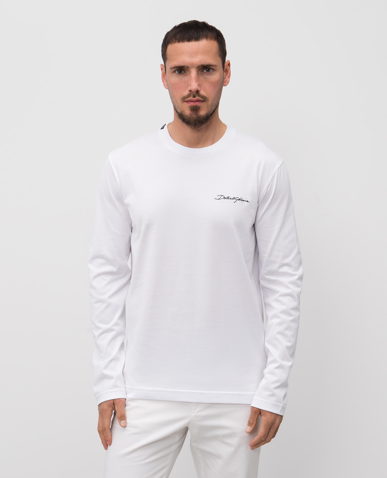 

White longsleeve with logo embroidery Dolce&Gabbana
