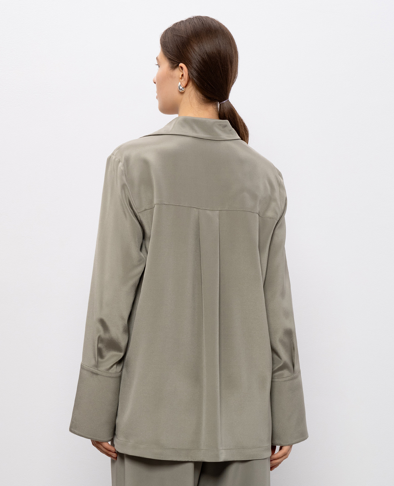 

DOVER green silk blouse with slits Max Mara