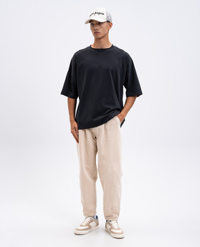Palm Angels Black t-shirt with logo print PMAA10HF25JER001