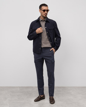 Incotex Blue wool cargo pants 1T008190441