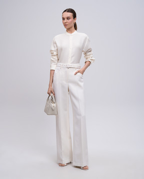 Gabriela Hearst Beige Terra wool and silk shirt 2251764W165