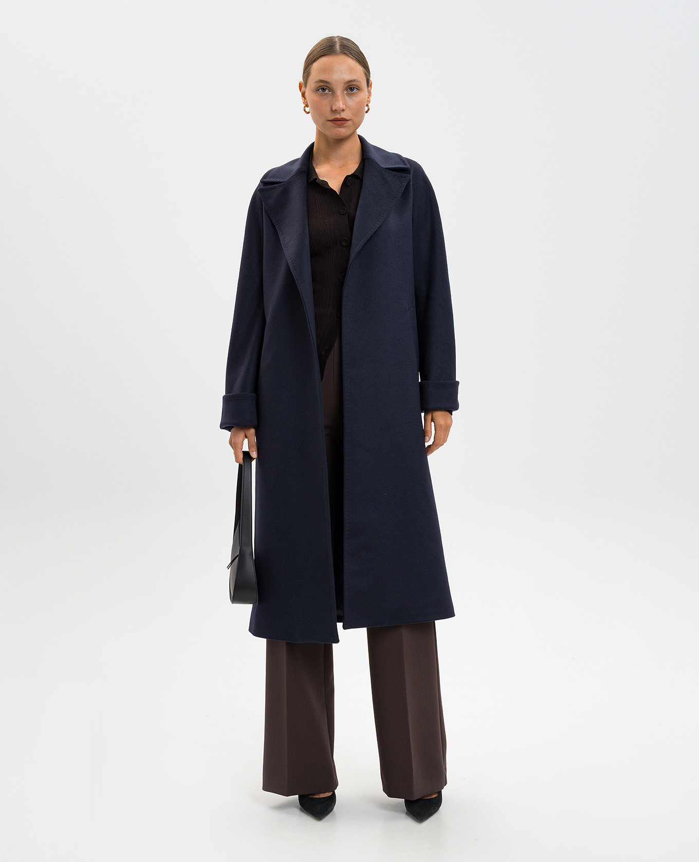 

Blue wool coat with belt Heresis