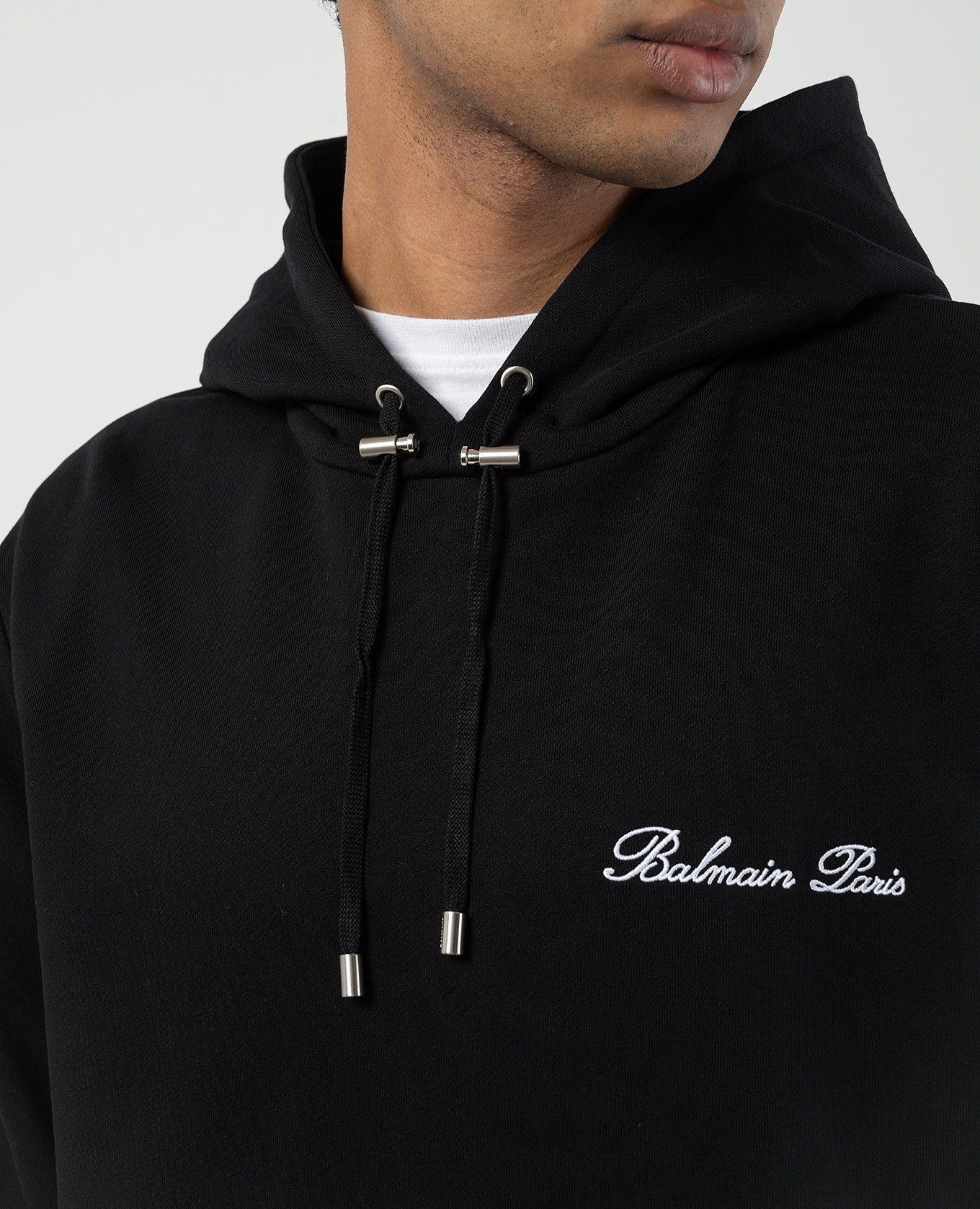 

Black hoodie with logo embroidery Balmain