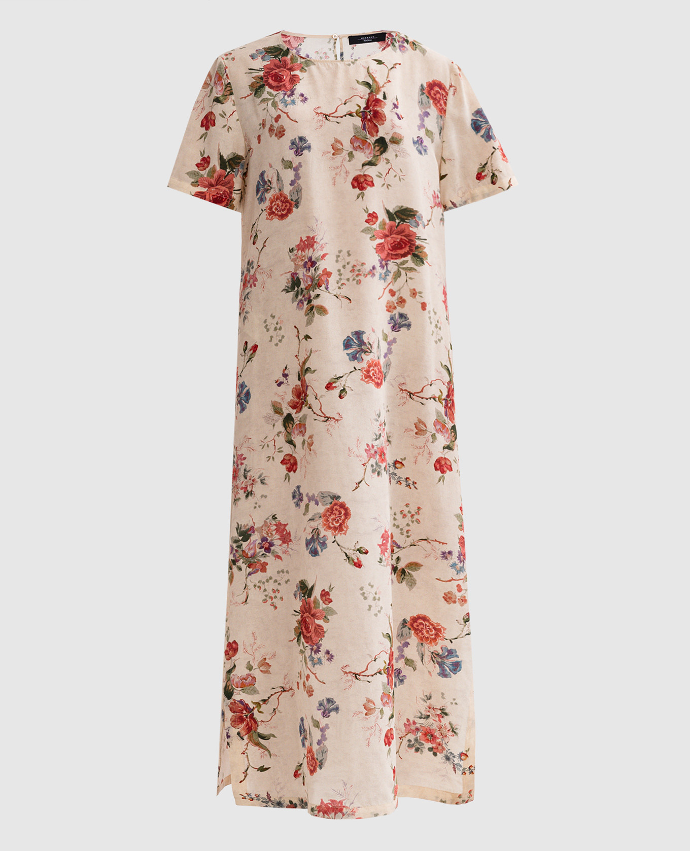 GIUDY beige printed silk midi dress Max Mara Weekend