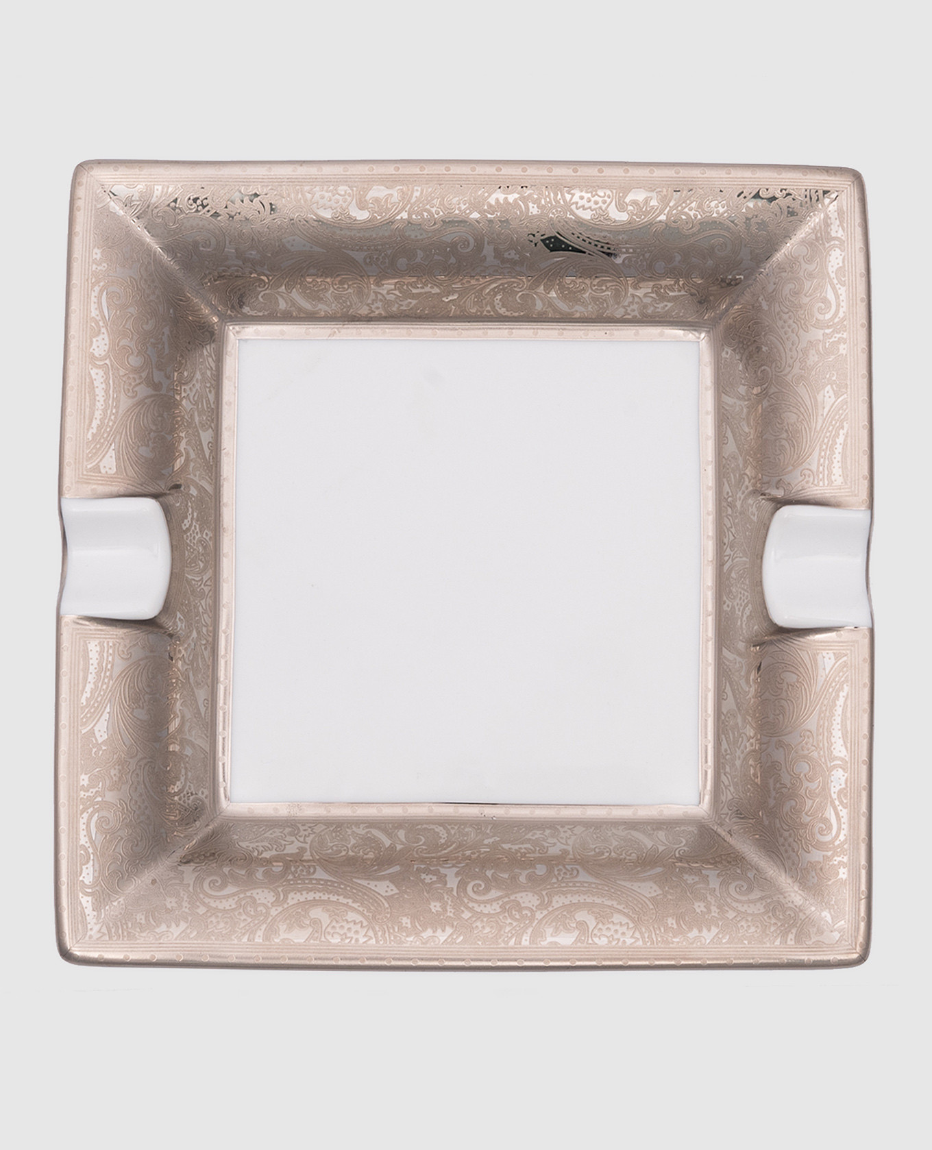 

Silver porcelain ashtray with a pattern Stefano Ricci