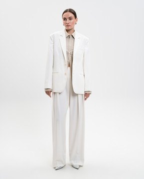 Victoria Beckham White high-rise wool pants 1325WTR006479A