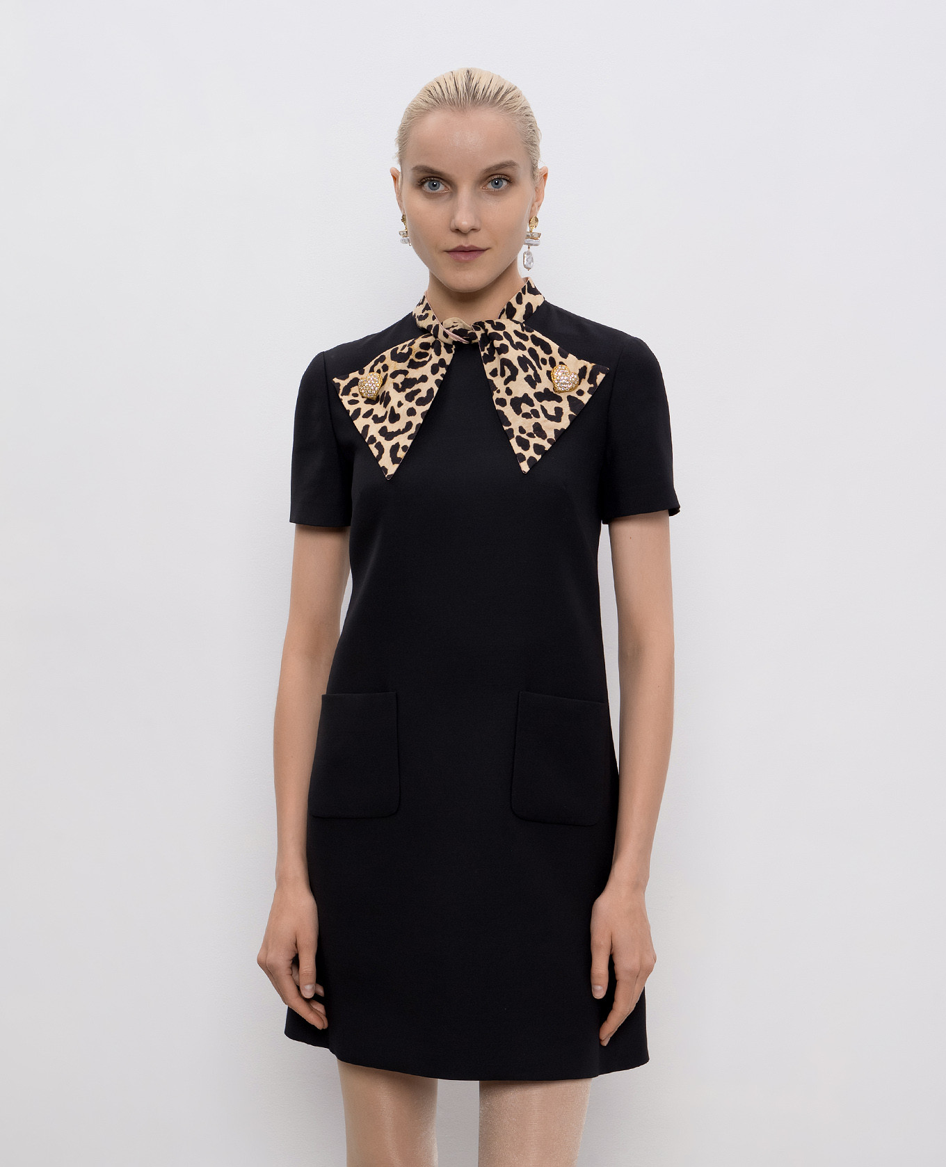 

Black wool and silk mini dress Valentino