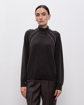 Peserico Gray sweater made of wool, silk and cashmere S99381F1209283