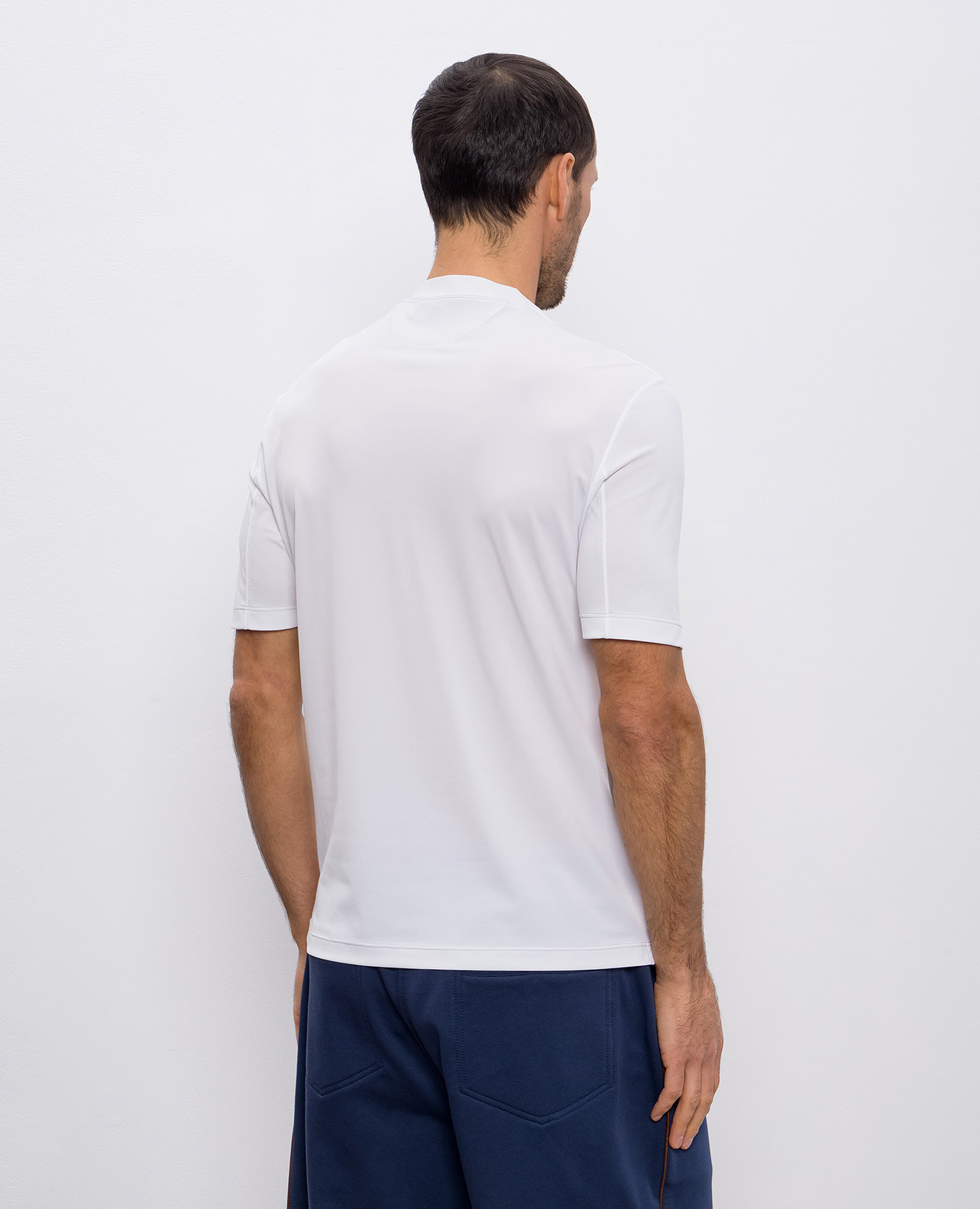 

White T-shirt with logo emblem Brunello Cucinelli