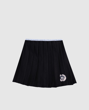 Dolce&Gabbana Children's blue pleated wool skirt L55I60FU28G