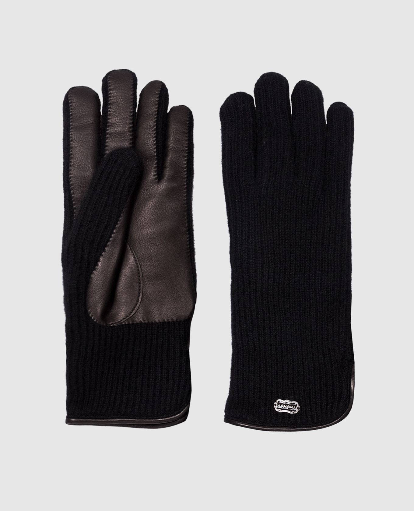 

Black combined gloves Agnona, Черный