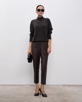 Peserico Gray sweater made of wool, silk and cashmere S99381F1209283