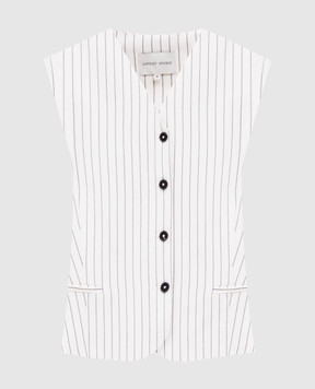 Lou Lou Studio White VANUA vest with striped linen VANUA