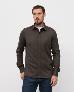 Stefano Ricci Brown silk shirt CJ007302BG3001