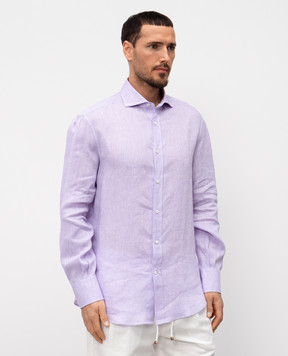 Brunello Cucinelli Purple linen shirt MM6840028