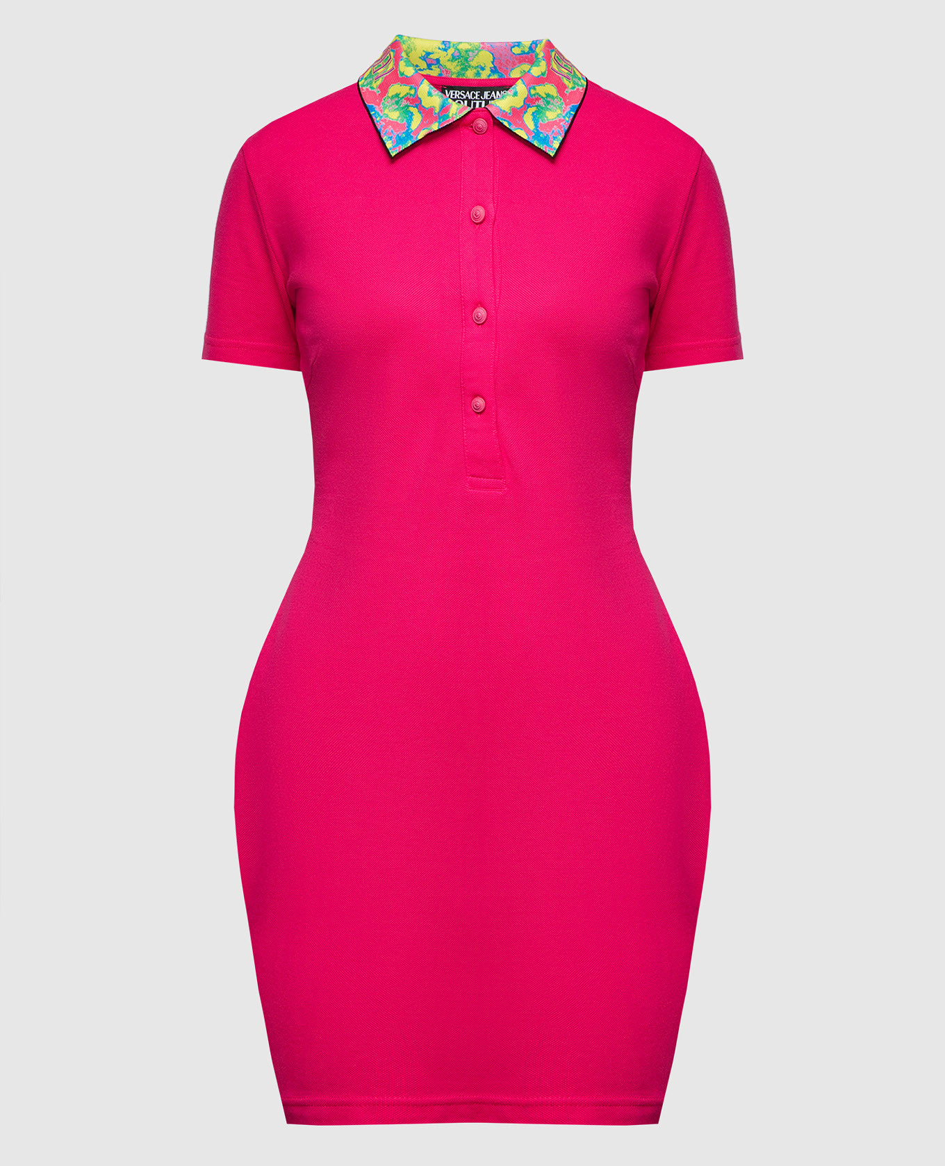 

Pink polo dress with logo print Versace Jeans Couture