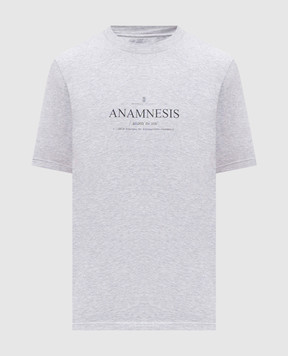 Brunello Cucinelli Grey melange printed T-shirt M0B138495
