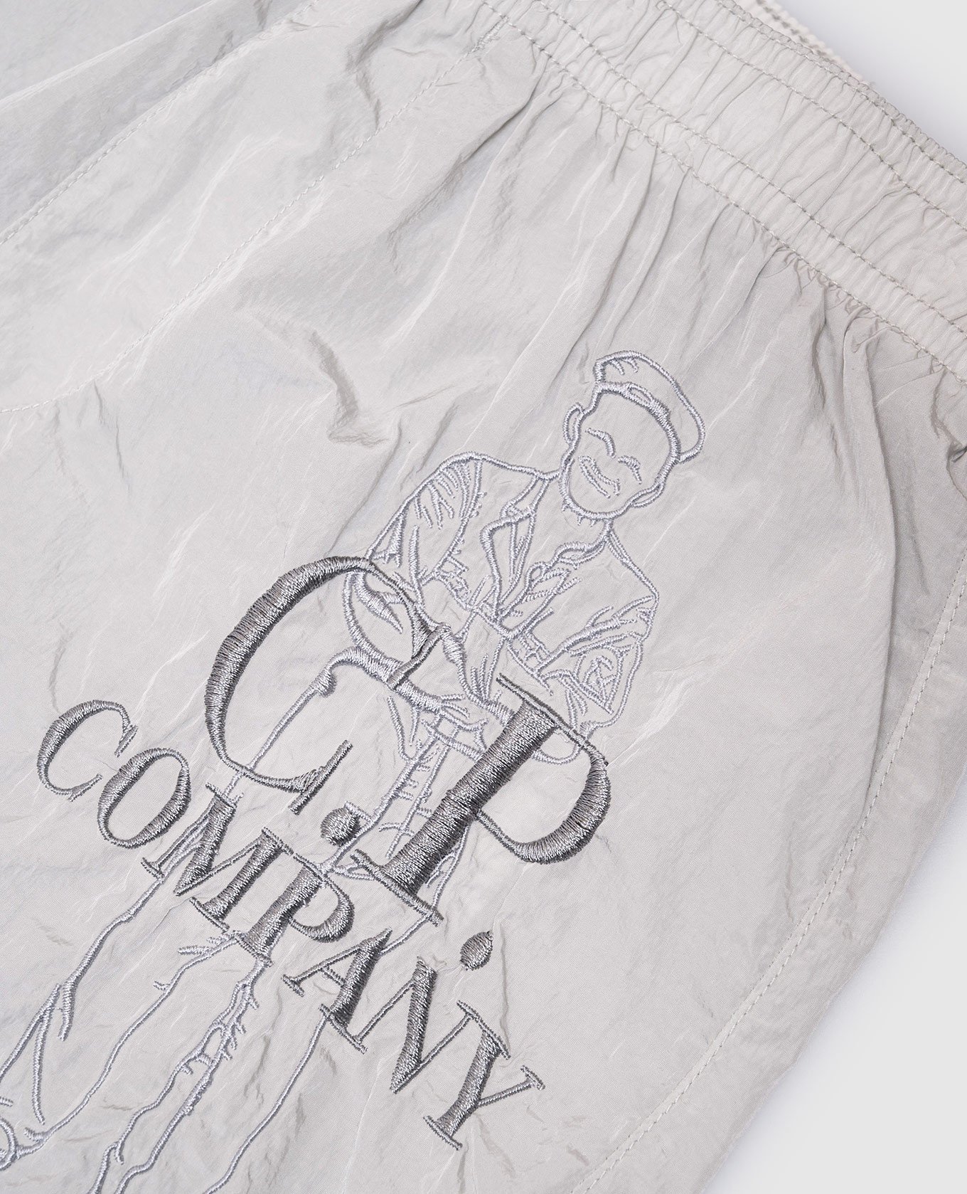 

Children's gray swim shorts with embroidered logo C.P. Company, Grey