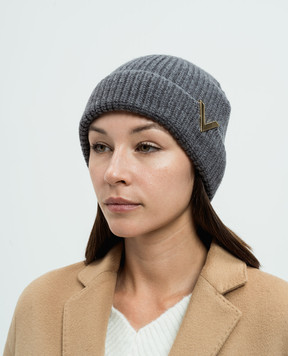 Valentino Gray wool cap with logo 5W2HB01TSUK