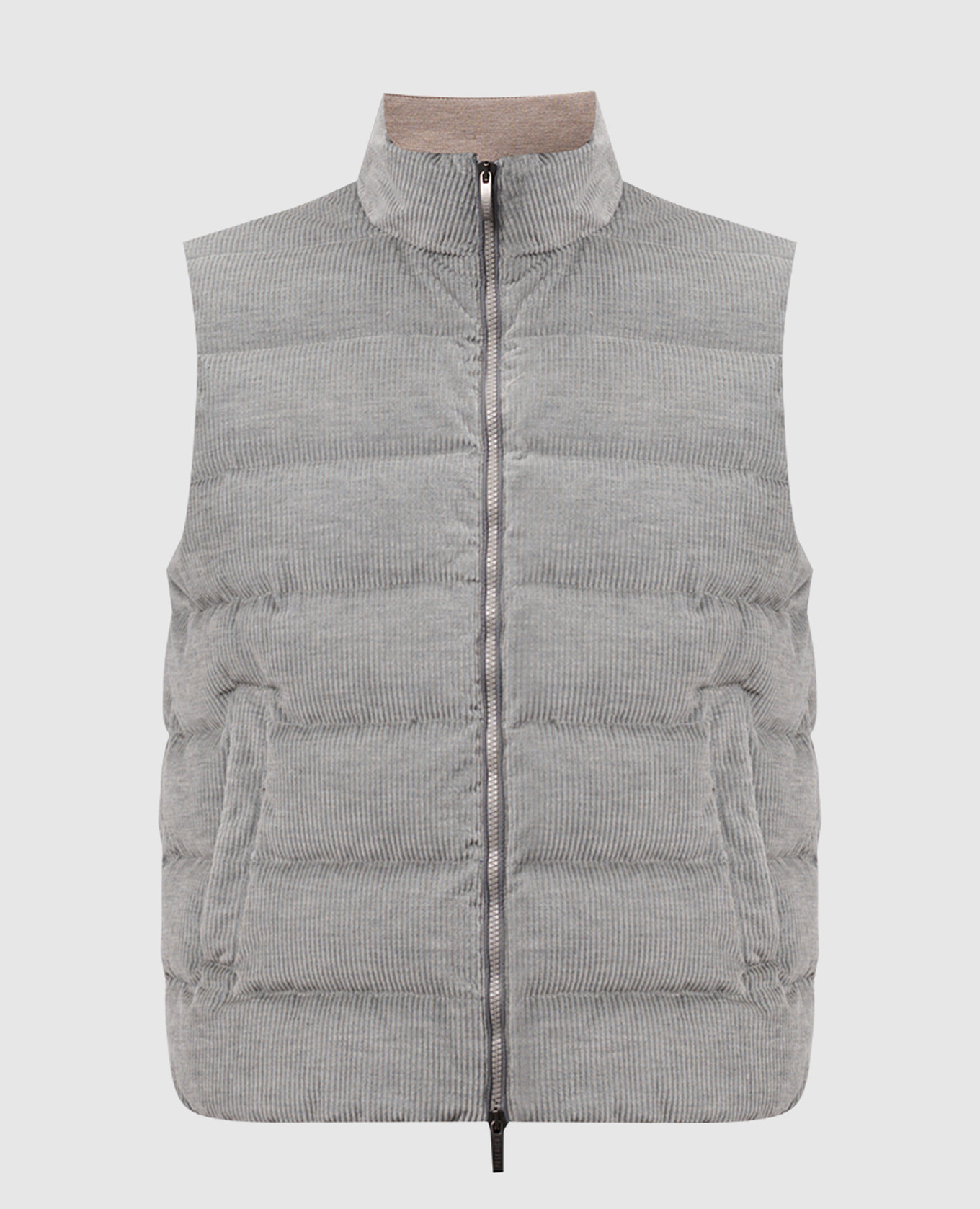 

Gray corduroy down vest Peserico, Серый