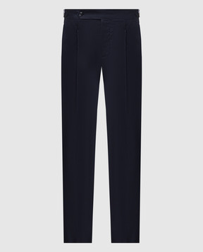 Brunello Cucinelli Blue wool and silk pants MF460PS03