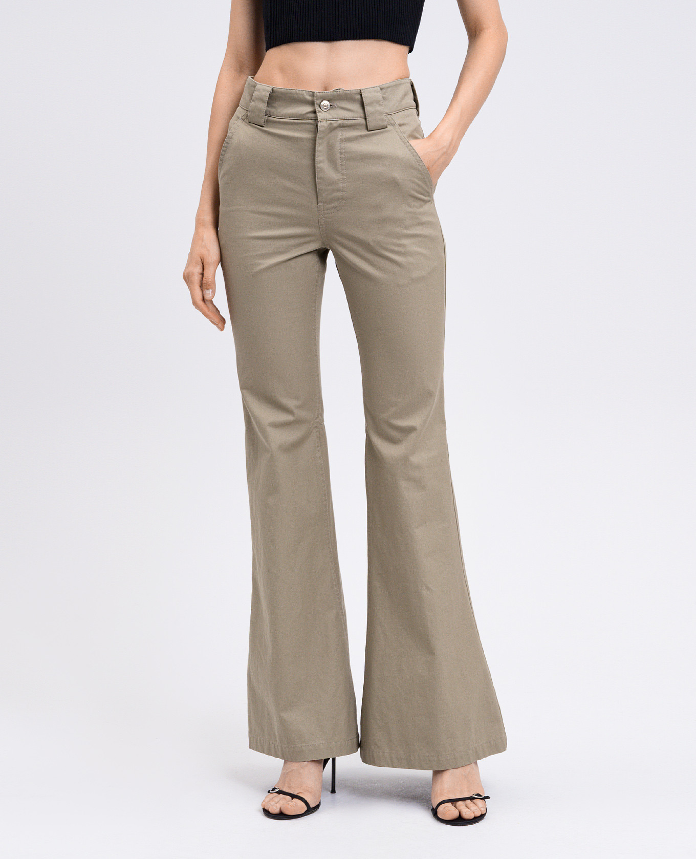 

Khaki flared pants Balenciaga
