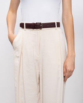 Babe Pay Pls Burgundy leather belt with silver buckle 0C003