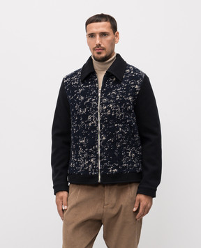 Bicolore Blue jacket with wool 407209680