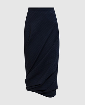 Balenciaga Blue striped wool midi skirt 831231TST24