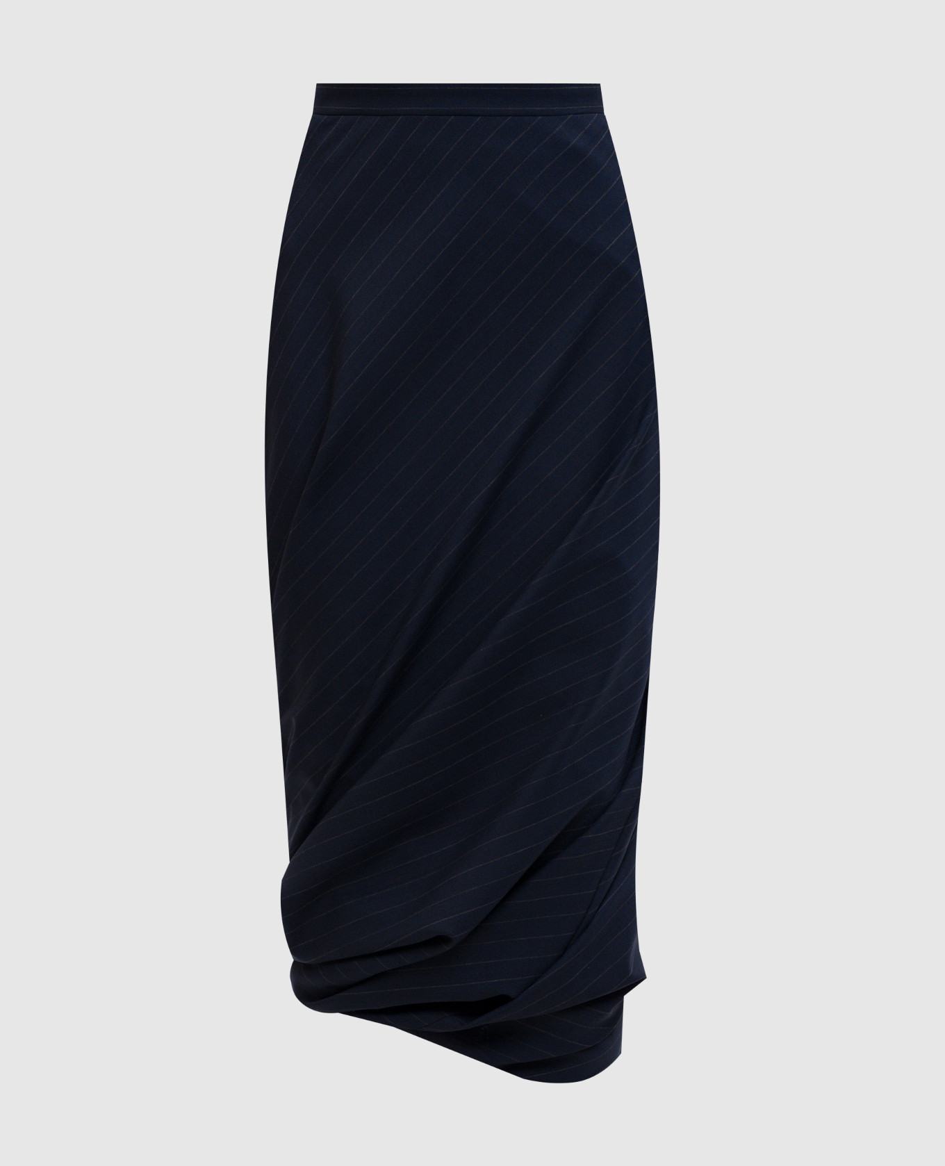 

Blue striped wool midi skirt Balenciaga