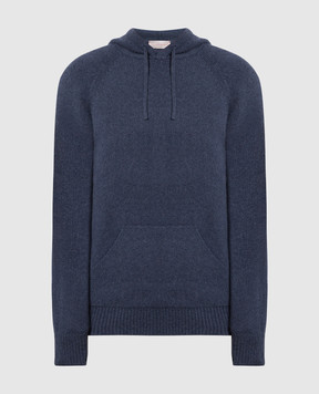 Cashmere&Whiskey Blue cashmere hoodie MU8651305341R3XL