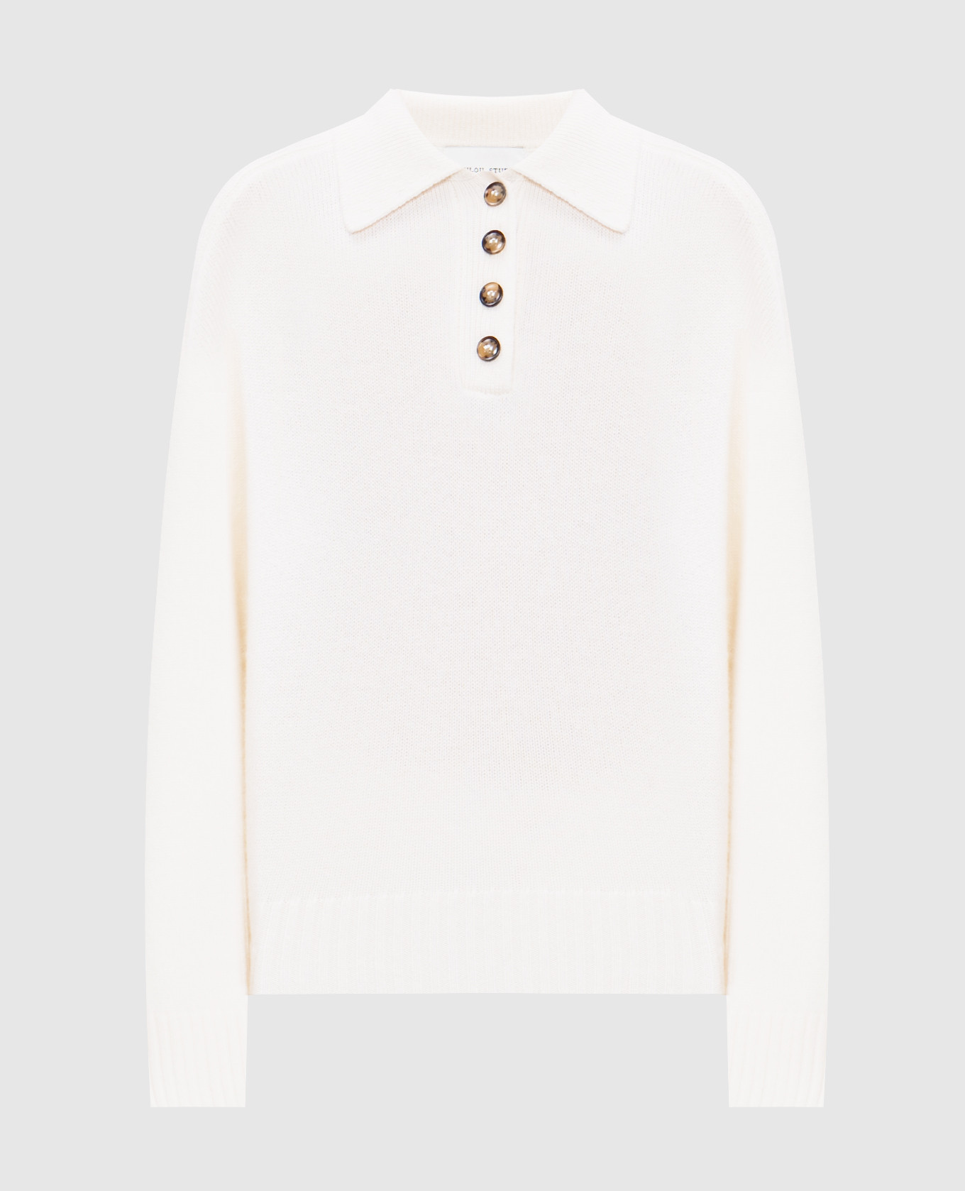 

HOMERE white cashmere polo shirt Lou Lou Studio