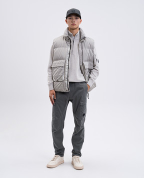 C.P. Company Green cargo pants with logo patch MPA068A005529G