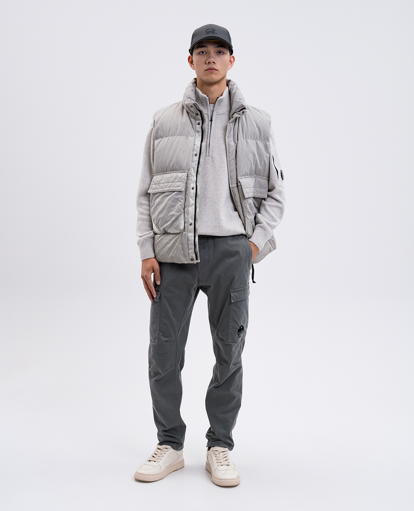 

Green cargo pants with logo patch C.P. Company