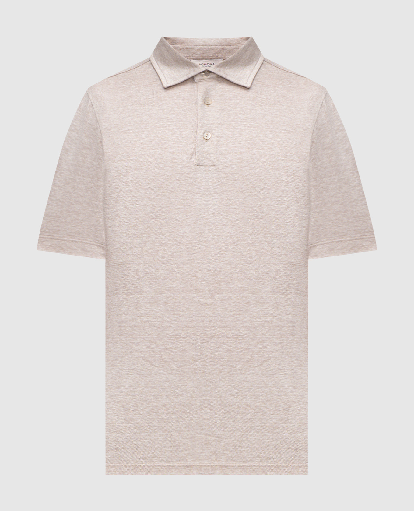 

Beige linen polo with logo Agnona