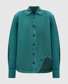 The Attico Eliza green shirt with embroidered emblem 250WCB00074DDC098AA