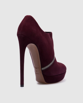 Alaia Burgundy suede shoes with a zipper 4W3N047CC05