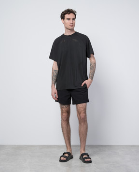 Heliot Emil Intine black swim shorts with perforations M10161