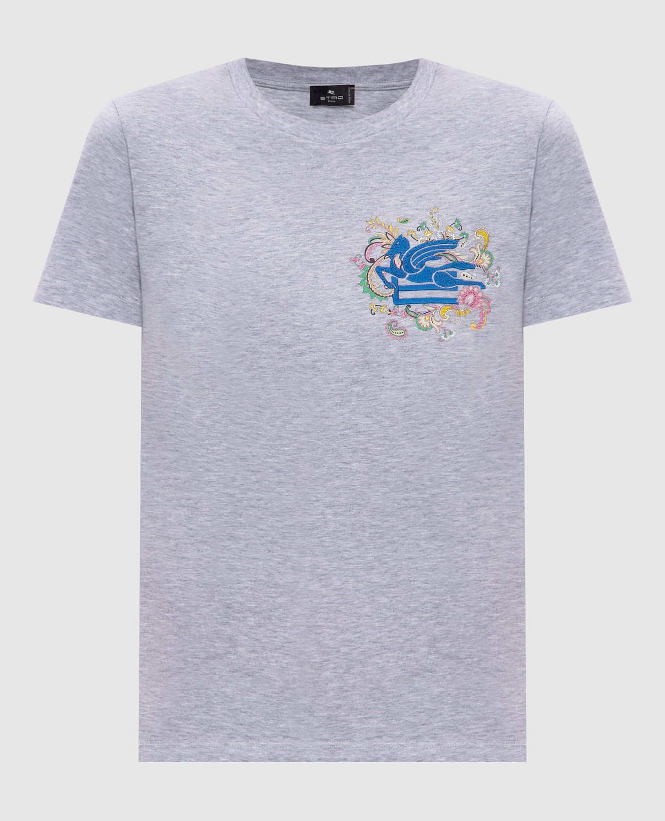 

Grey melange T-shirt with Pegaso embroidery Etro