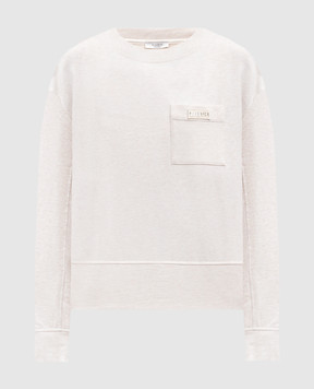 Peserico Beige sweatshirt with logo patch S12501J00D02347
