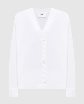 Solotre White cardigan with slit M3D0064D