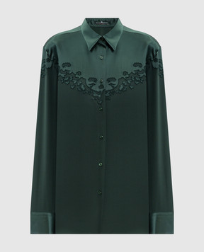 Ermanno Scervino Green silk blouse with embroidery D472K315HKC