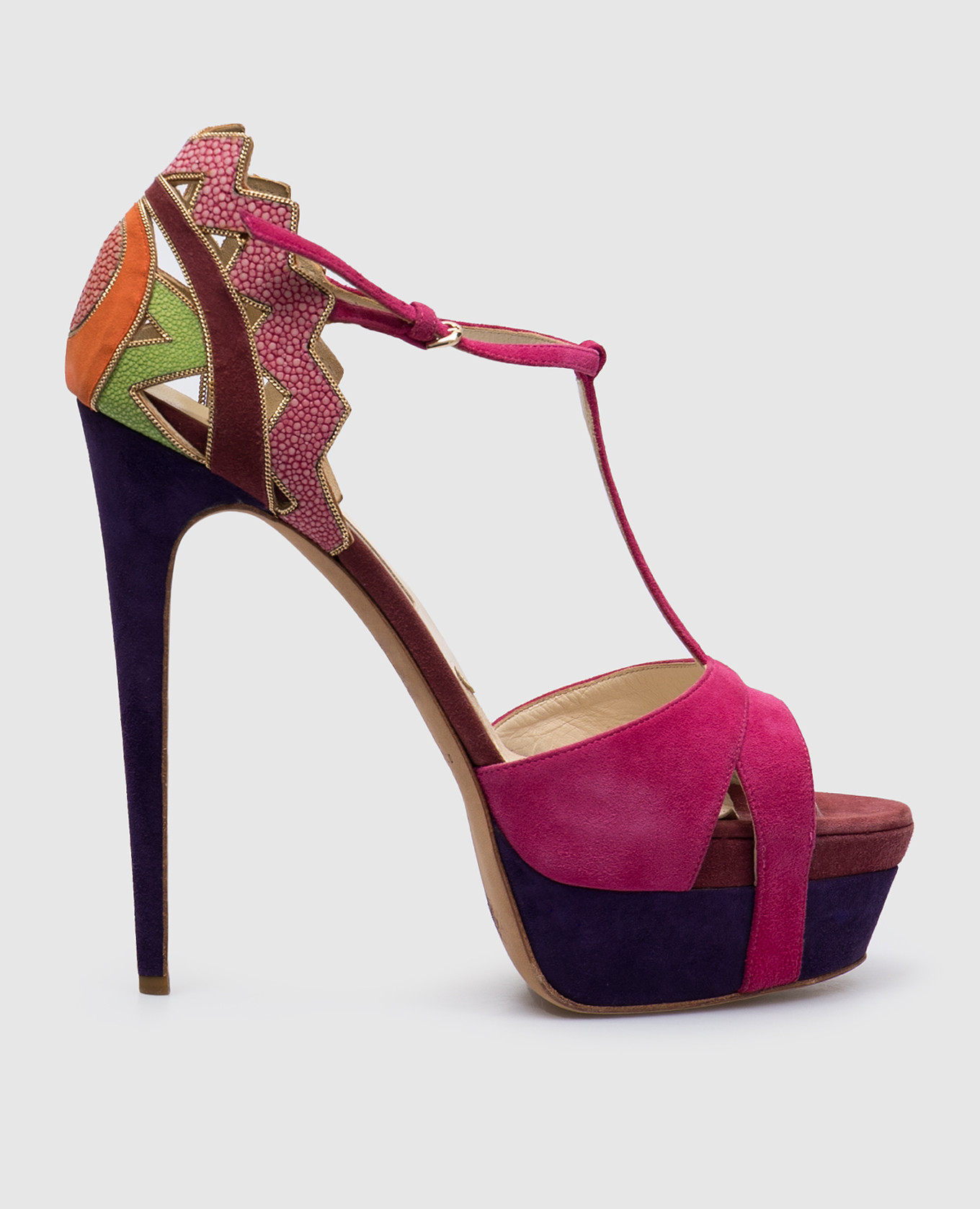 

Pink suede sandals Brian Atwood, Розовый