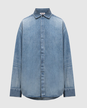 Fear of God Blue denim shirt with logo patch FGE2505011DNM