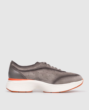 Santoni Bounce grey suede sneakers WBBC61376BARKTNY